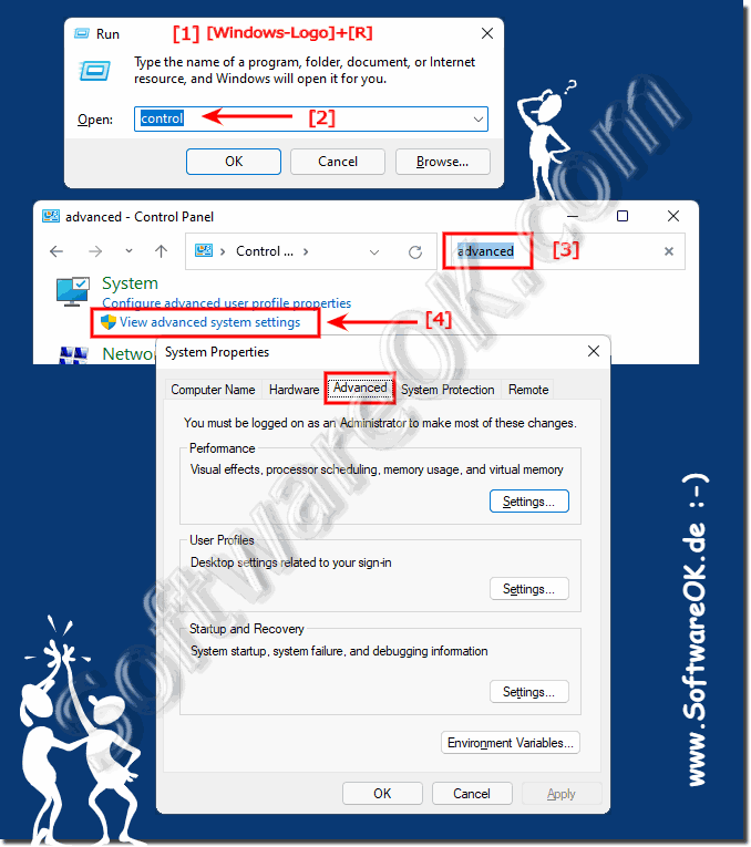 Windows-10 Open Advanced System Setting via Control Panel!