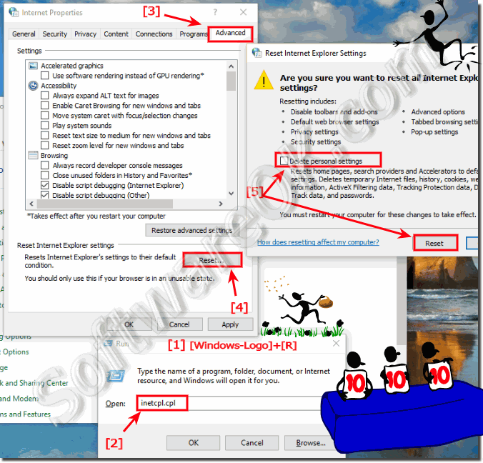 Windows-10 Reset Internet Explorer settings!