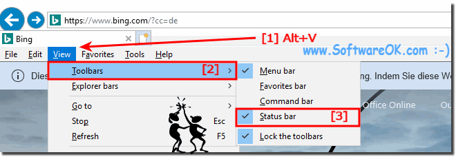 Windows 10 Internet-Explorer Status-Bar!