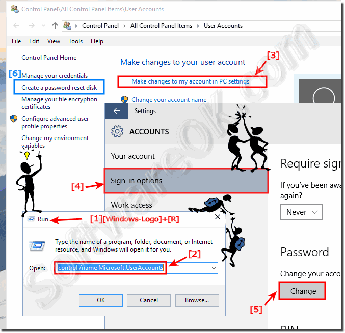 Windows 10 change password or set new password!