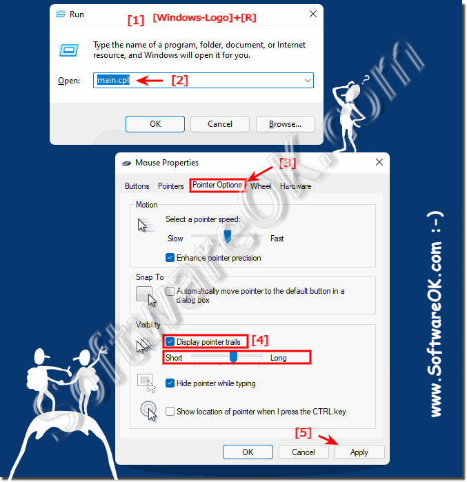 Easy activate / deactivate the mouse trails on Windows 11!