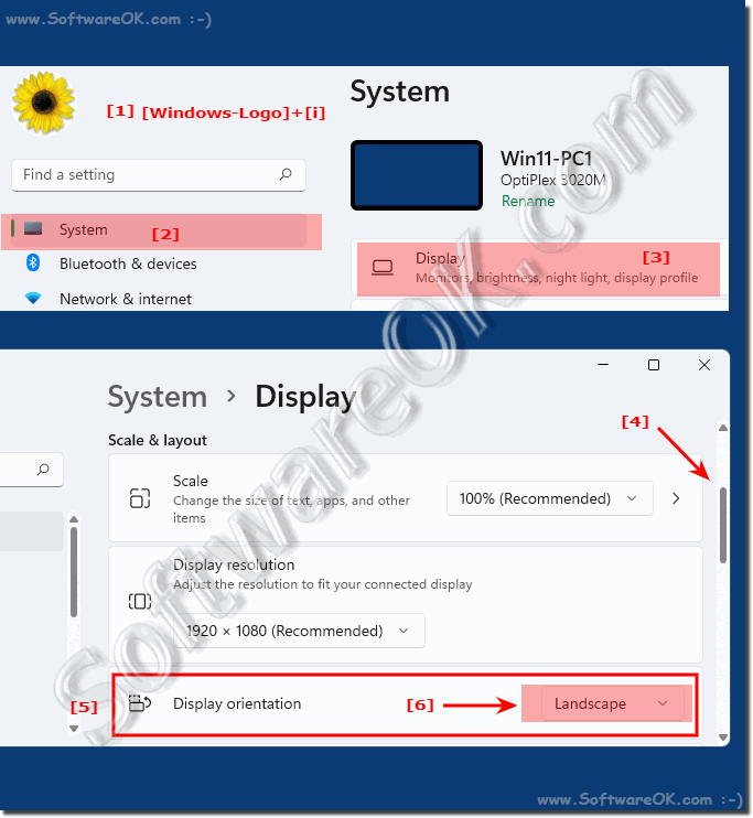 How to rotate desktop on windows 11?