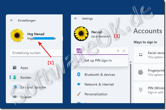 Local user and Microsoft account on Windows!