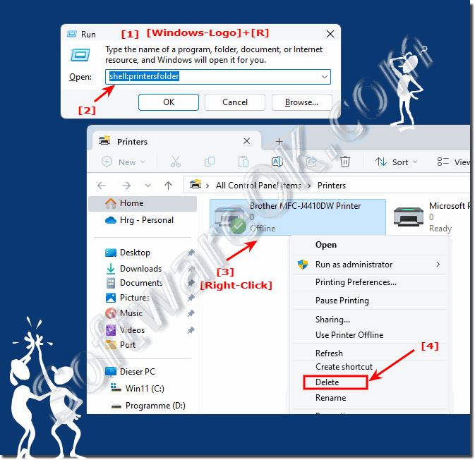 Remove the unnecessary printers from Windows 11!