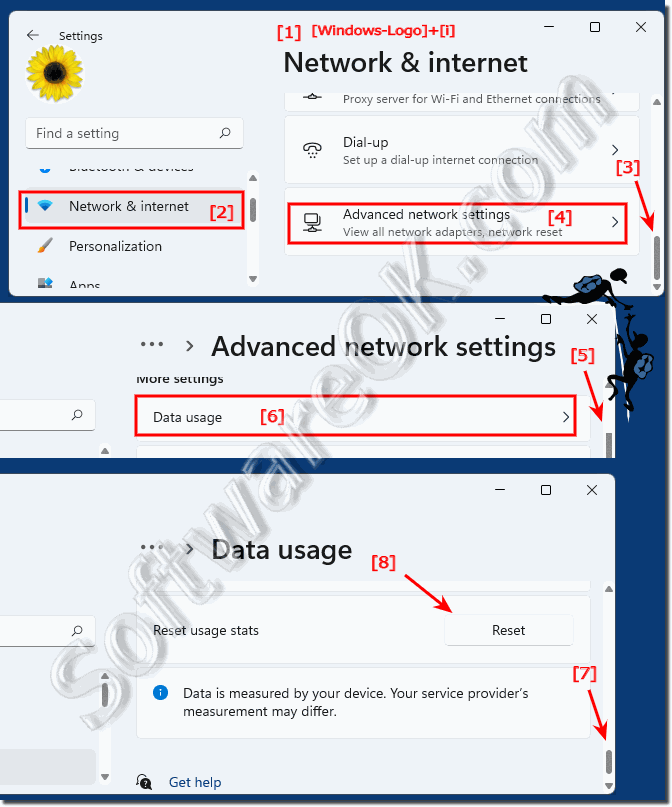 Reset Internet data usage statistics in Windows 11!