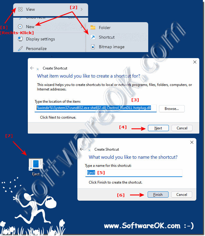 Safely remove hardware as windows 11 desktop shortcut!