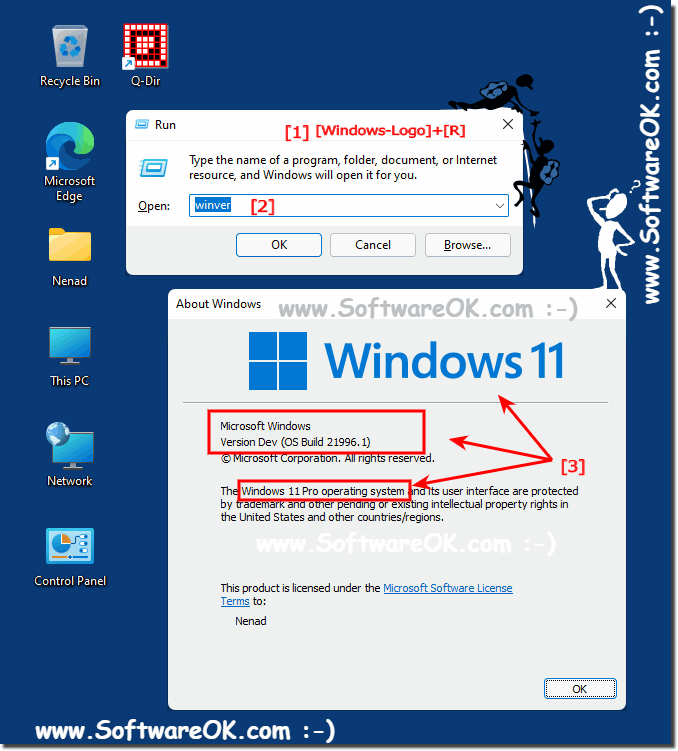 The installed Version of MS Windows 11 OS!