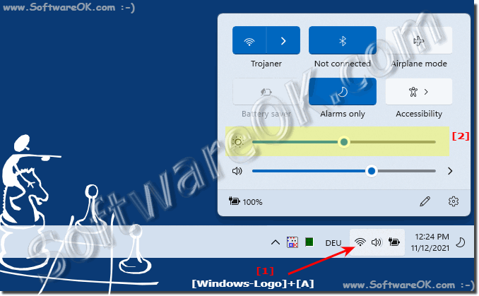 The screen brightness control in Windows 11 quick access!