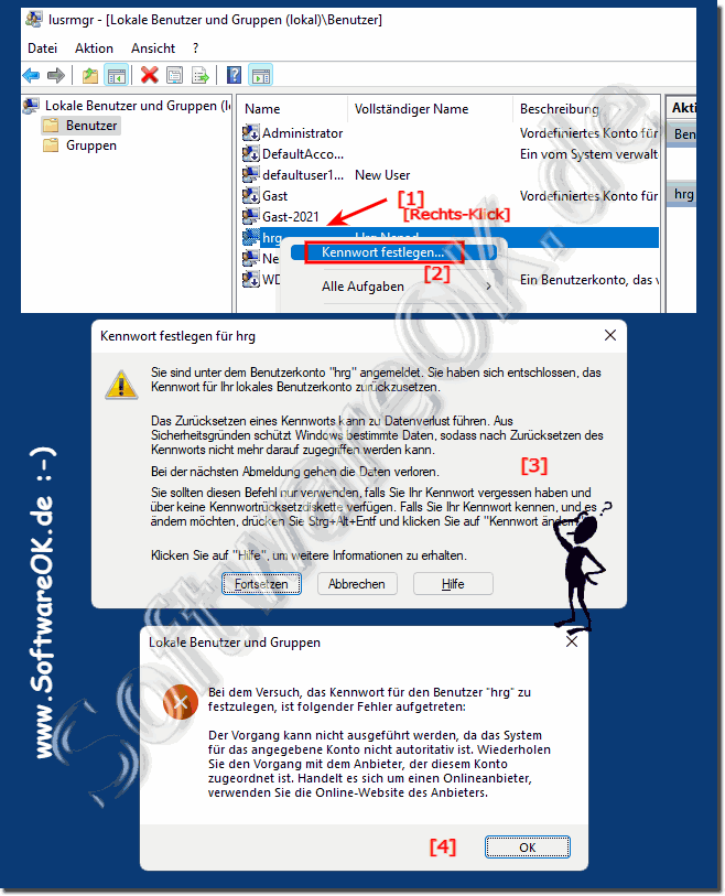 Windows 11 change the password for MS Account / Account!