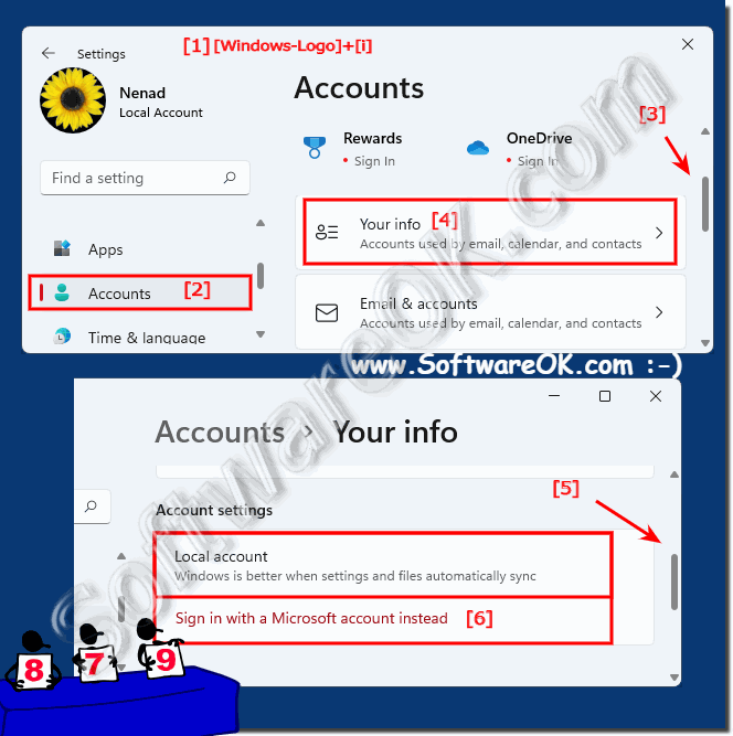  Local user account in Windows 11 to Microsoft account!