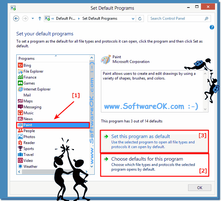 Choose programs in Windows 8 to use as the default for file type