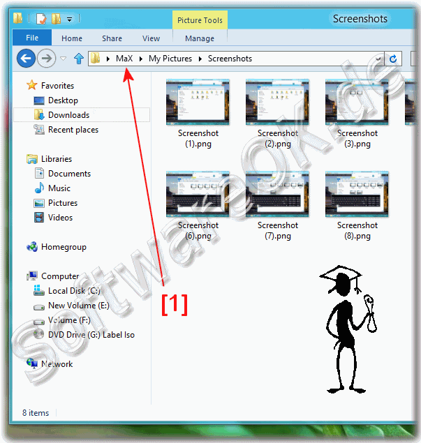 Create a screenshot in Windows 8 and auto-save it as a file