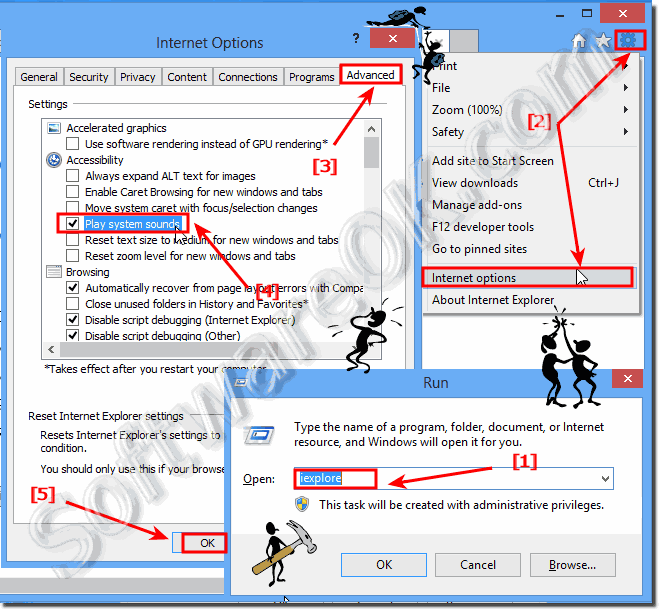 Disable or Enable Internet-Explorer 10 - 11 navigation click sound in Windows 8 and 8.1