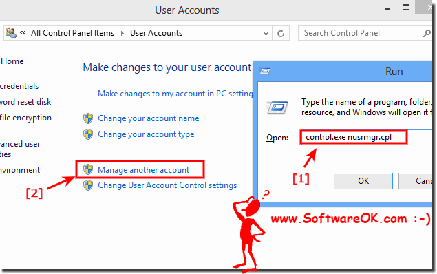 How can I change the administrator, Windows 8 (user)?