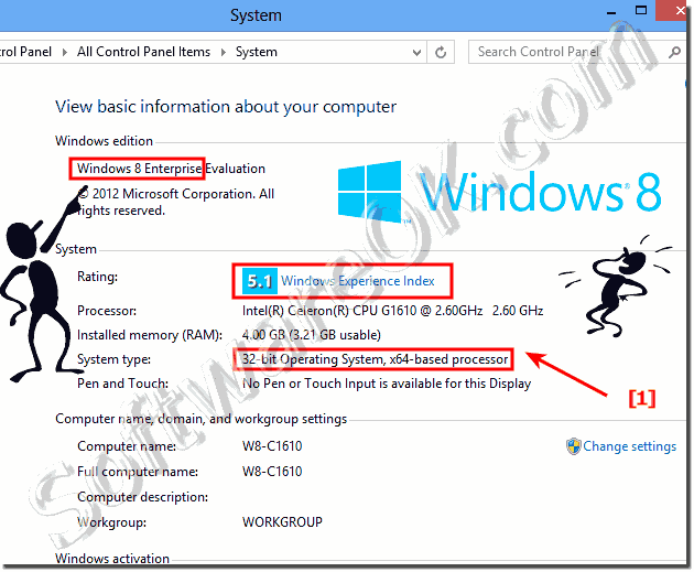 How can I see if I have x64 Edition or Windows x32/x86 on Windows 8?