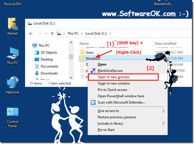 Open Windows-Explorer in new instance ergo process on Windows OS!