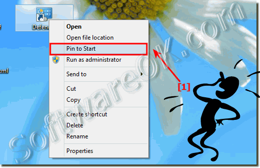 Pin to start the Windows-8 Defender for fast access 