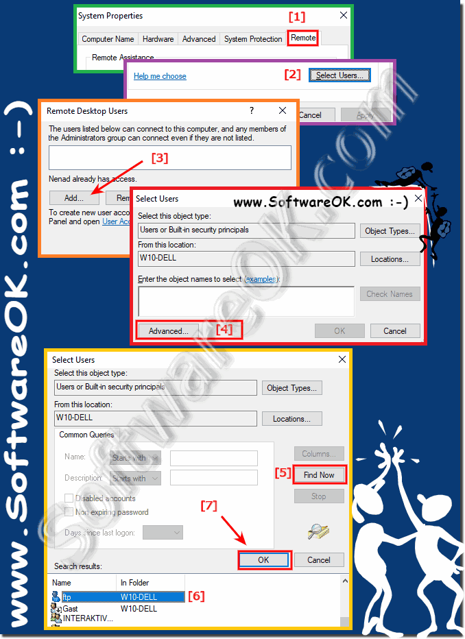 Select Users Windows-8 Remote Desktop connections