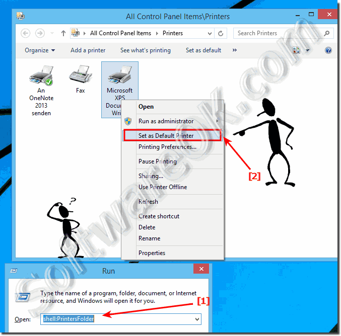 Set the default printer for the programs in Windows!