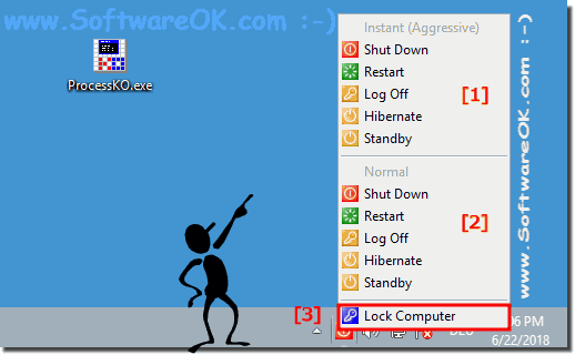 Shutdown, Log-off, Standby, Hibernate, Restart  in windows 8.1 and 8 tray area!!