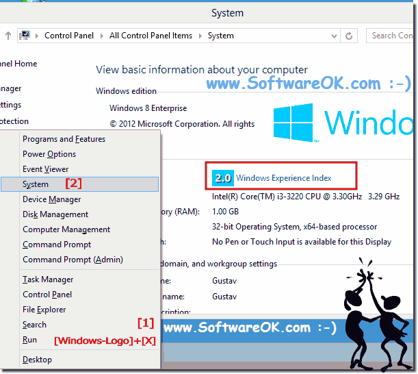 View Windows 8 computer rating or performance (Experience) index