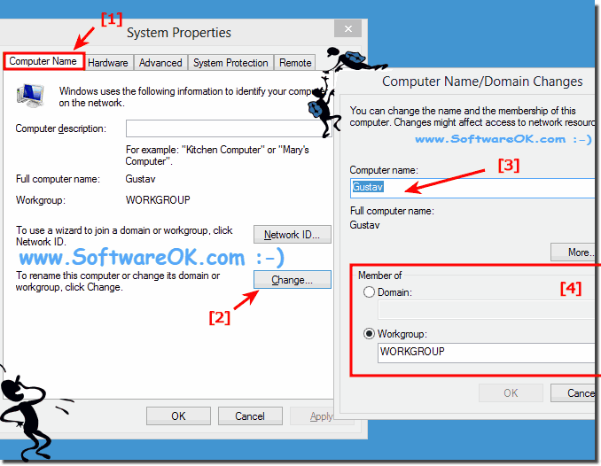 Windows-8 : Computer Name Workgroup Domain Changes