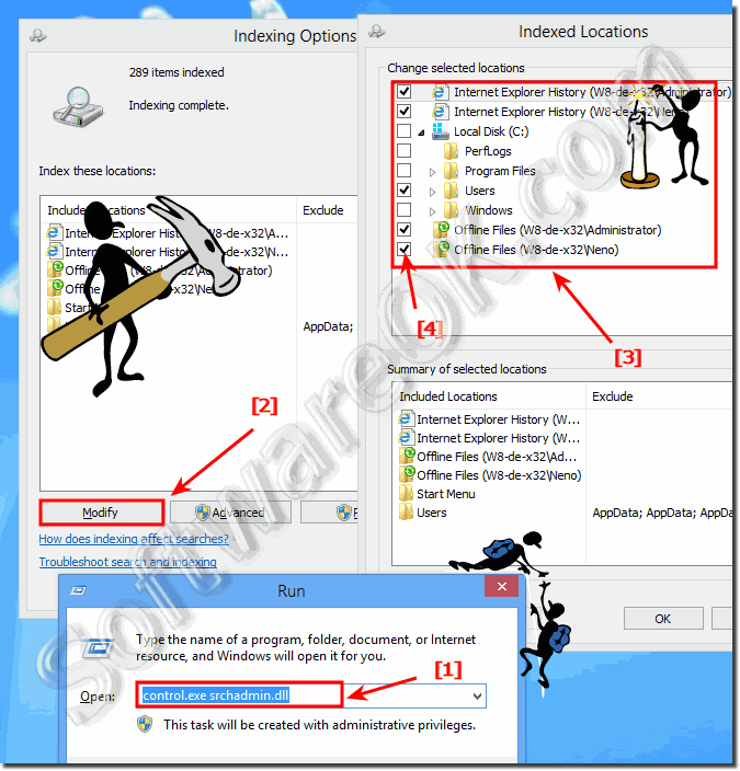 Windows-8 Indexing Options and Indexed Locations
