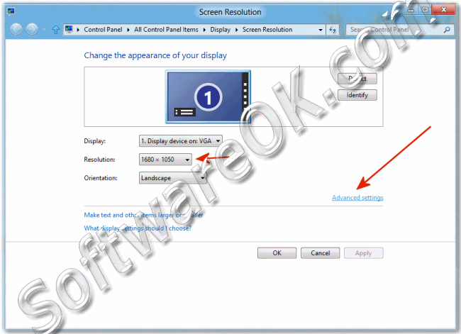 Windows-8 Screen Resolution Advance Settings