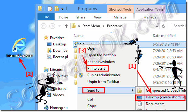 Windows 8 - Program shortcuts in on the desktop are possible!