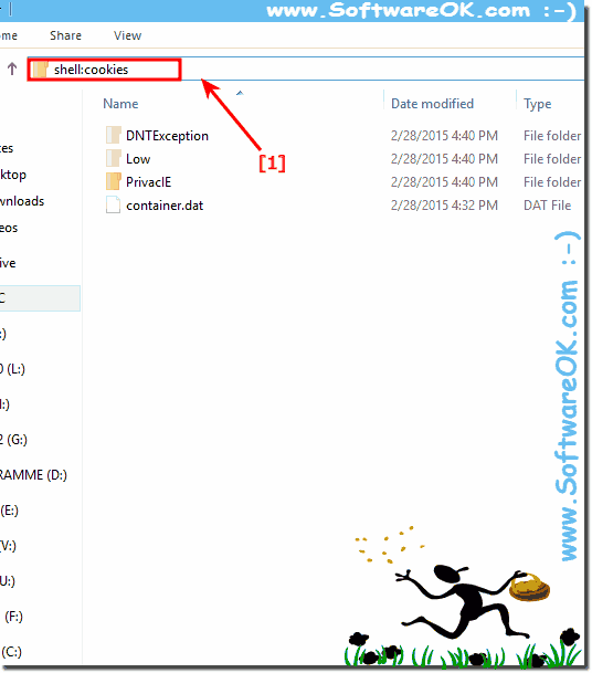 find and open  the Cookies folder in Windows!