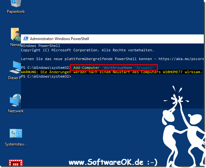 Change workgroup from PC using PowerShell!