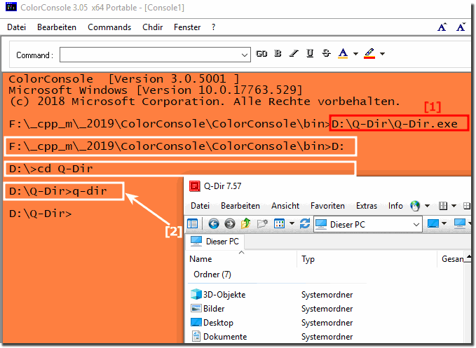 Start from Powershell program under Windows!