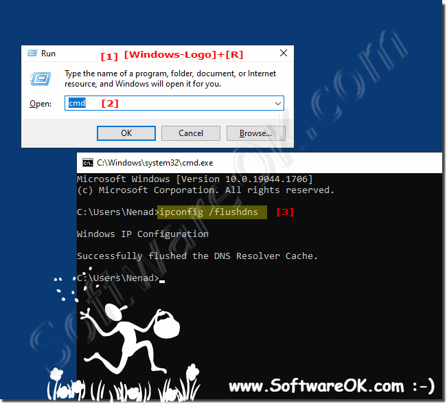 Delete the connection IPs of the visiting website via command prompt!