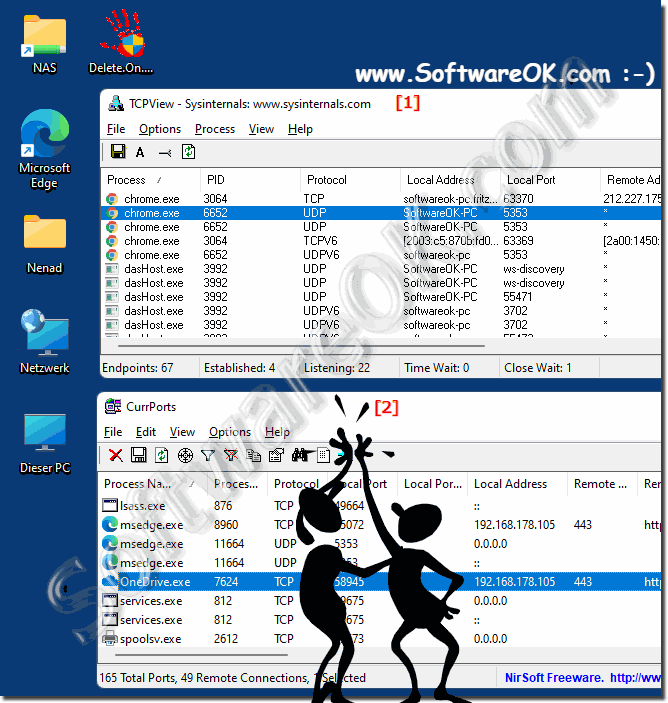 Detect computer connections in the network, external tools!