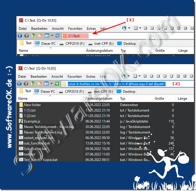 Delete files with no content from File Explorer address bar!