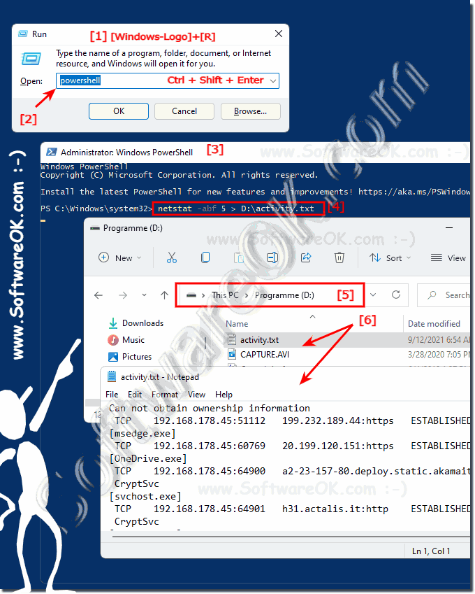 Log network connection activities via PowerShell and netstat!