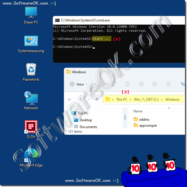 Open explorer in current command prompt directory?