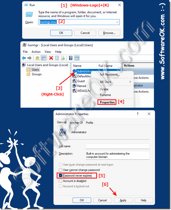 Password never expires, example on Windows 11!