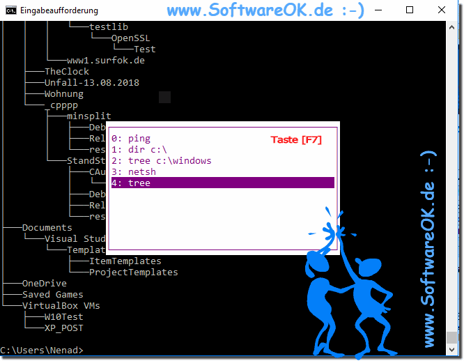 Windows command prompt history in the cmd.exe!