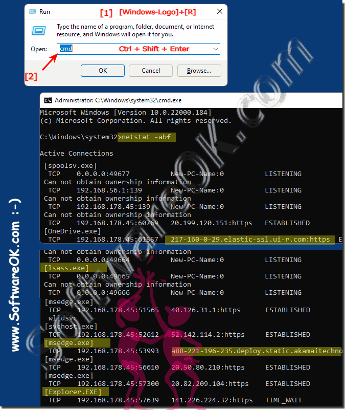 connections in the network that the computer is making!