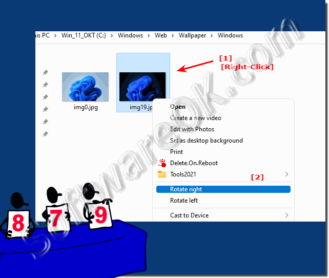 Rotate an image under Windows 10, 8.1, .. etc.!