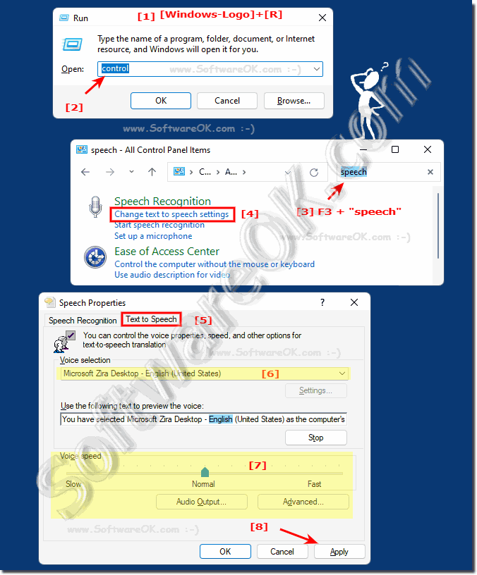 Text to speech settings under Windows!