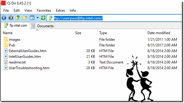 Ftp pasword in explorer Q_Dir