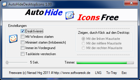 Click to view AutoHideDesktopIcons 1.47 screenshot