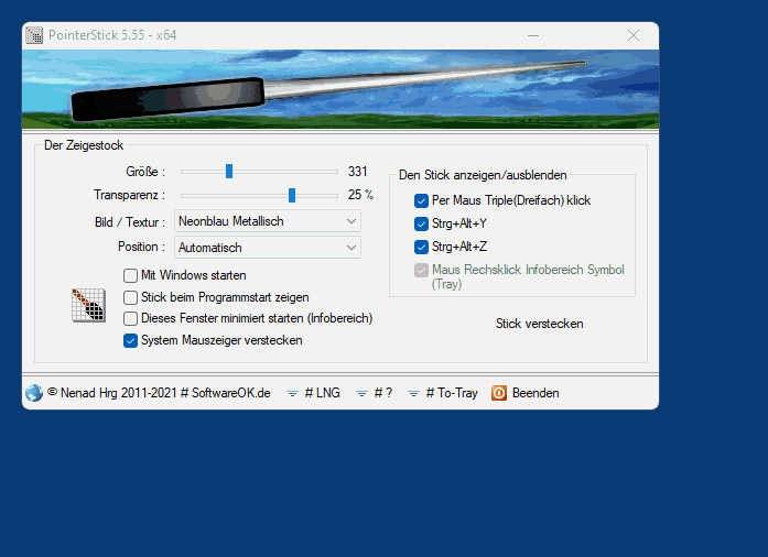 Click to view PointerStick 1.64 screenshot