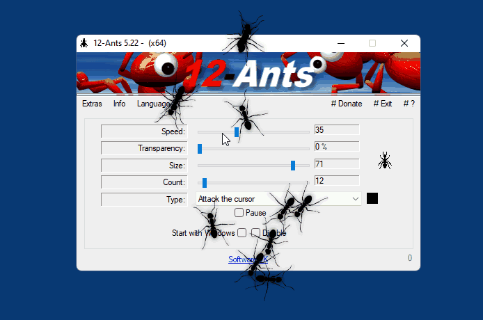 Click to view 12-Ants 1.56 screenshot