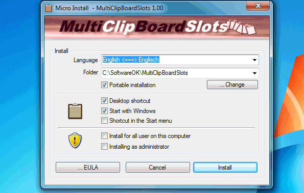 Optionally as installed or portable Windows Clipboard Tool!