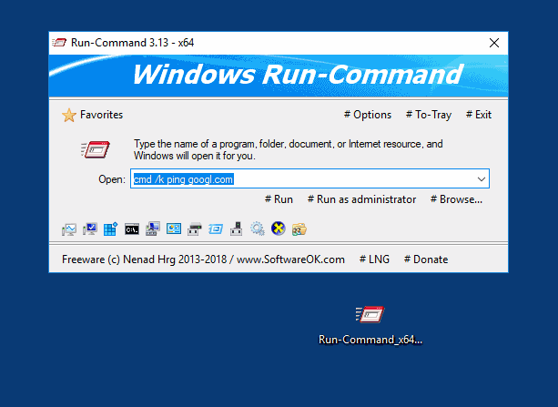 Windows 10 Run-Command full
