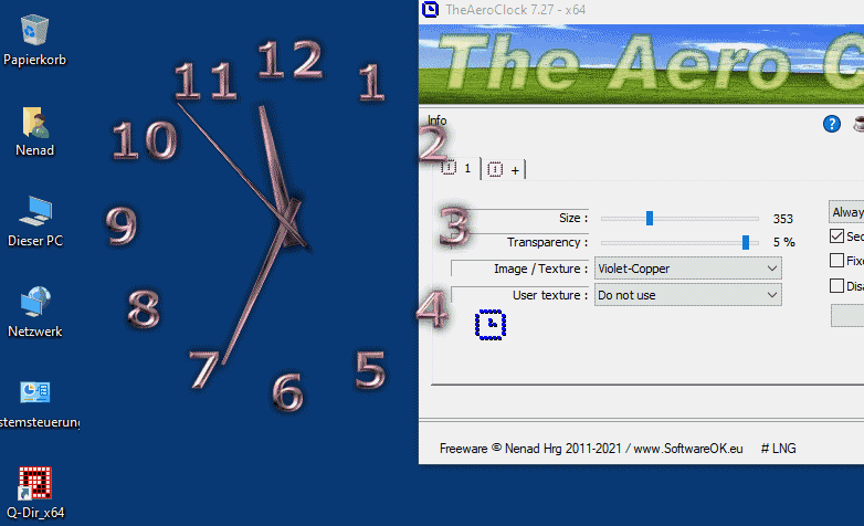Утилита Aero Clock