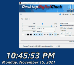 Digital Desktop Clock for all Windows OS